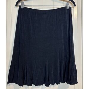 Briggs New York Y2k black ruffle midi skirt Stretch Whymsigoth Fairy‎ Grunge LP